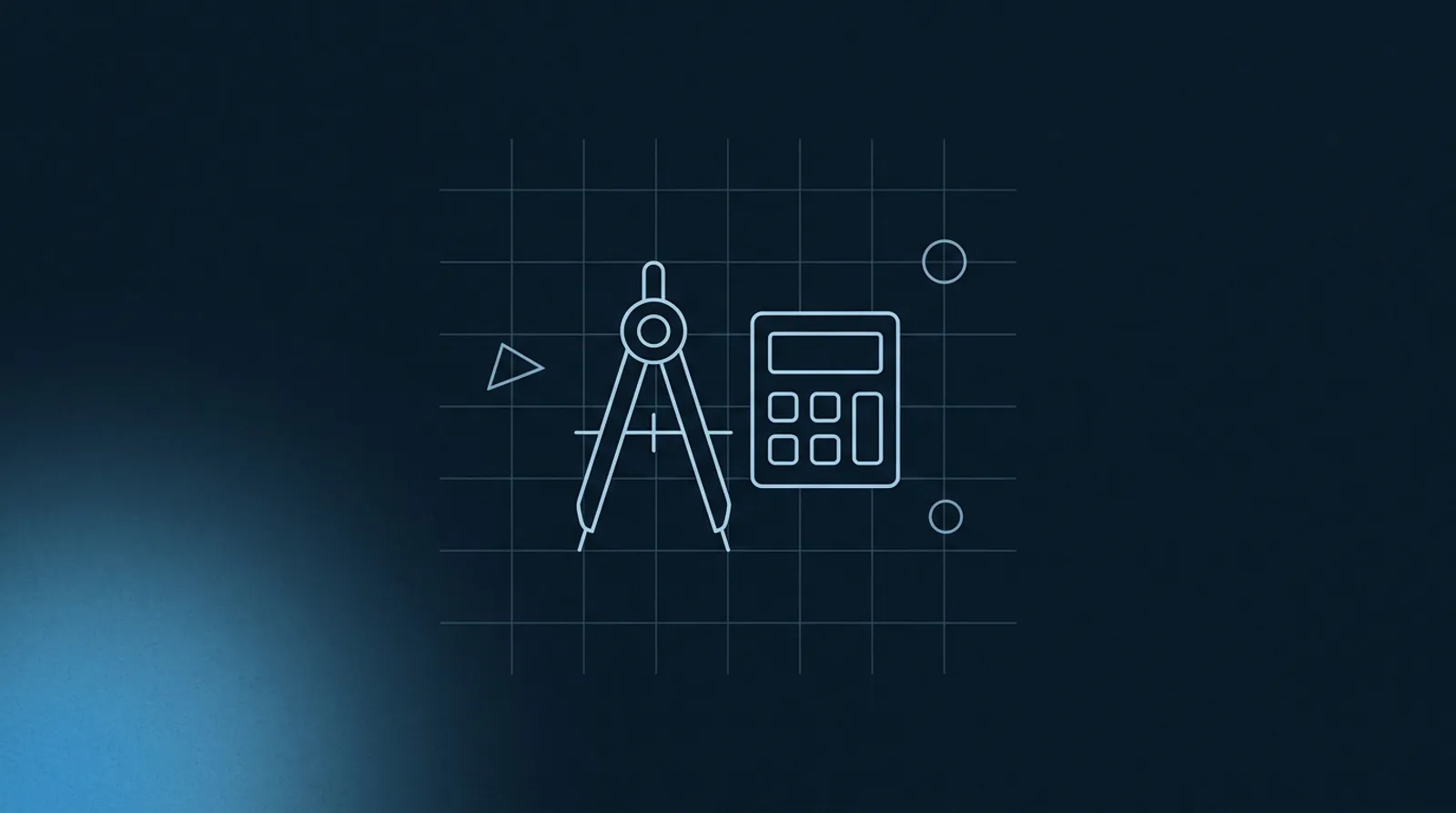 Line-art illustration of a risk and lot-size calculator dashboard