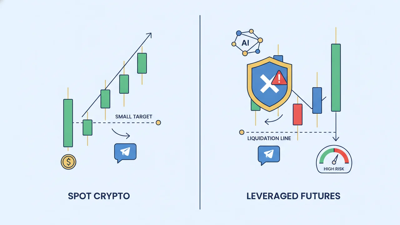 Spot versus leveraged futures crypto signals