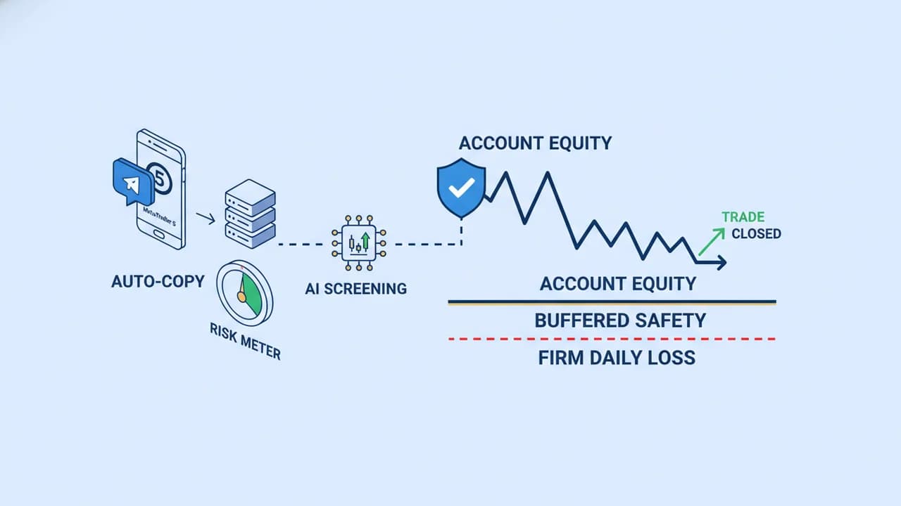 How a buffered daily-loss stop protects a funded account